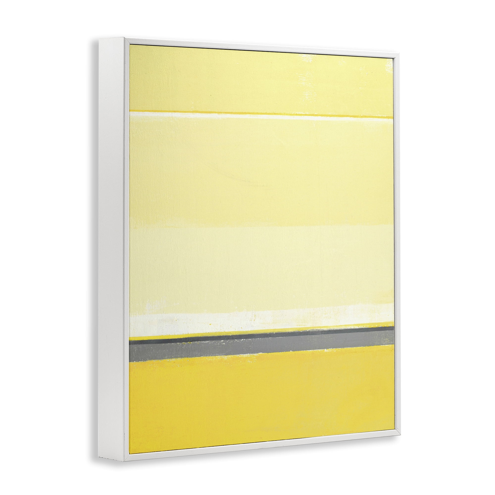 Stupell Industries Yellow Minimal Abstract Abstract Painting White Framed Art Print Wall Art, 24 x 30