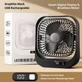 thumbnail image 5 of Portable Type-C Rechargeable Fan With Power Display, Ultra Quiet (10 dB), Lightweight (1 LBS), Personal Cooling Fan Small Fans Portable Type-C Fan Quiet For Bedroom Home Office Desktop Travel, 5 of 9