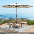 thumbnail image 3 of Kadyn Outdoor Patio Umbrella, Patio Market Umbrella,12 Feet Patio Umbrella with Crank Handle and 8 Sturdy Ribs-Beige, 3 of 10