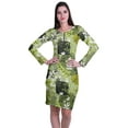 thumbnail image 1 of Moomaya Womens Full Sleeve Printed Midi Length Printed Bodycon Dress, 1 of 7