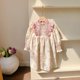 thumbnail image 1 of Vestido para niñas de manga larga con cuello alto estilo francés, vestidos florales aireados para niños, 1 of 5