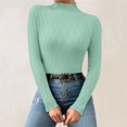 thumbnail image 2 of QASIEATN Sweaters for Graceful Women Fashion, Casual Autumn and Winter Multicolor Pattern Mid Neck Warm Long Sleeved Knitted Bottoming Shirt, Womens Fall Tops, 2 of 4