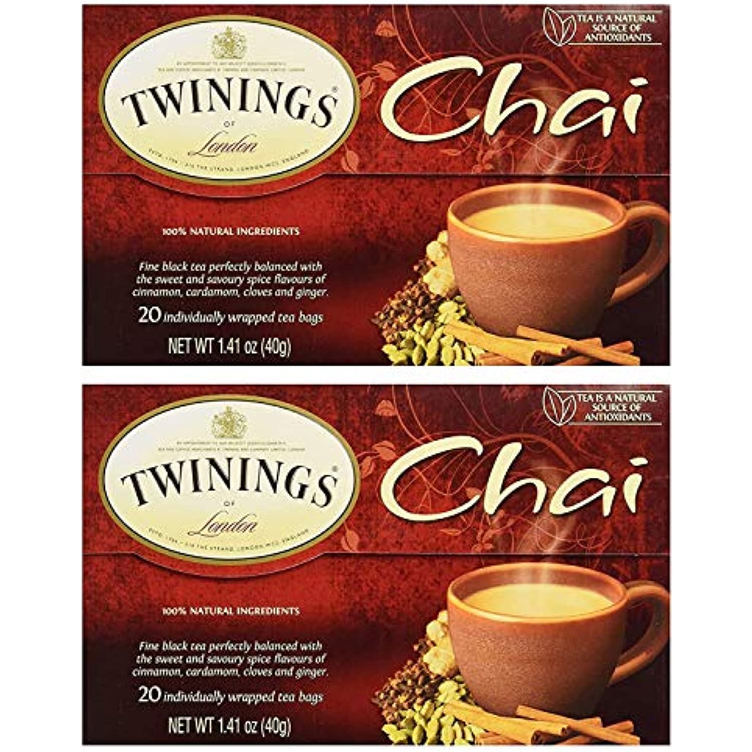Twinings Chai Tea, 20 Count (Pack Of 2)