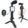 thumbnail image 1 of Fosa Professional Smartphone Vlog Kit Video Shooting Photography Suit With Phone Clip Holder Desktop Tripod LED Fill Light Microphone, 1 of 8