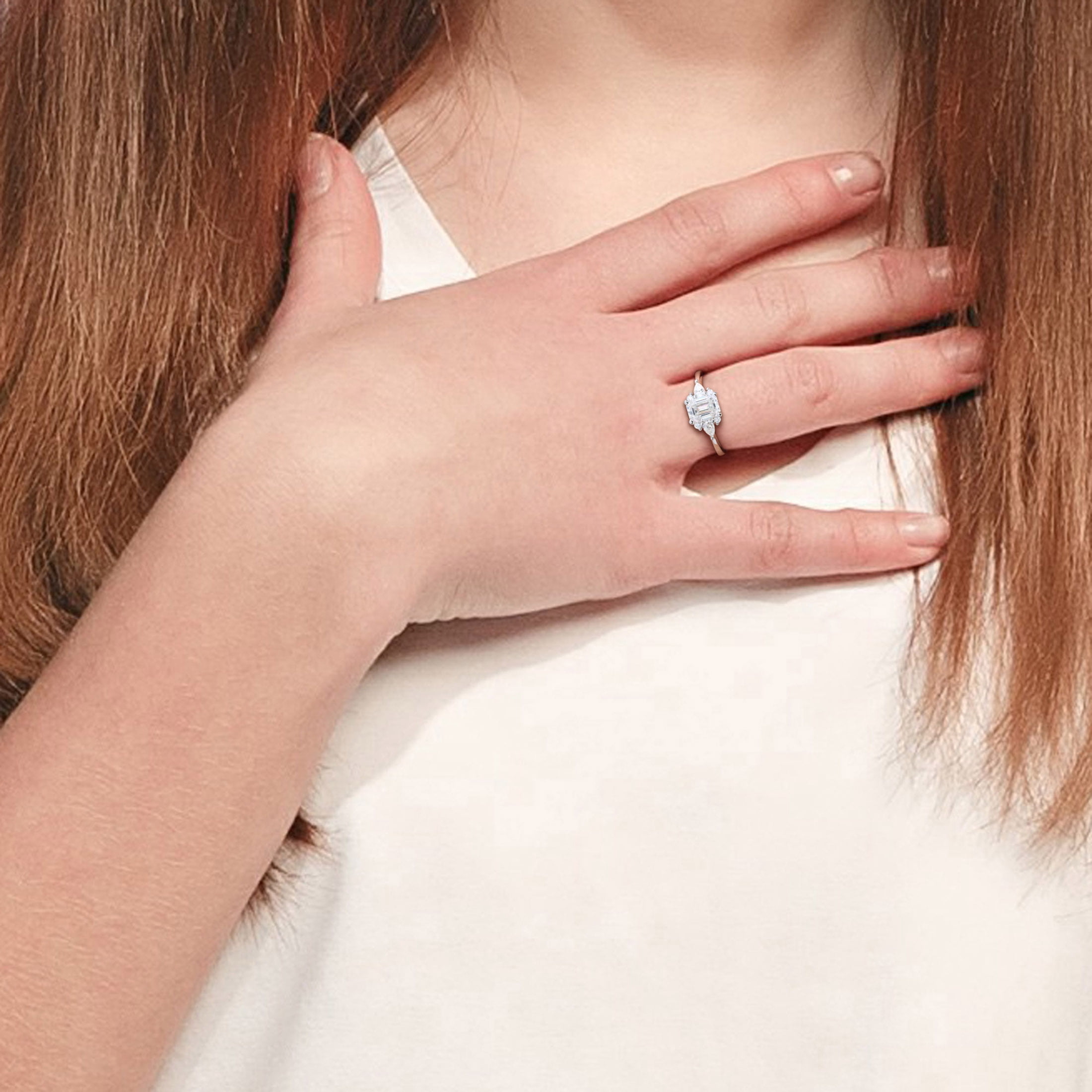 Everly Women's Created Moissanite Sterling Silver Ring