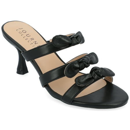 

Journee Collection Womens Kristina Vegan Leather Slip On Open Toe Pumps