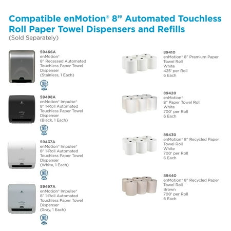 Paper Towel enMotion High Capacity Touchless Roll 815" X 700 Foot Rolls, (Case of 6)