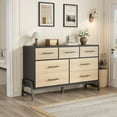 thumbnail image 7 of Senfot 7 Dresser for Bedroom, Freestanding 52" Wide Drawer Dresser with Storage, Wooden Closet Storage Chest for Living Room, Bedroom, Entryway, Natural Oak+Black, 7 of 7