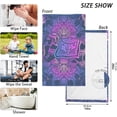 thumbnail image 2 of Coolnut Mandala Elephant Purple Patterned Hand Towels 2 PCS, Cotton Bath Towel for Drying Face Hands Body Decorative Water Absorbent Lightweight Towels for Bathroom Ktichen Travel Gym, 16"x28", 2 of 6