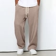 thumbnail image 3 of Mineart Men Elastic Drawstring Waist Solid Long Pants Multi Pocket Loose Casual Street Trousers for Daily Wear, 3 of 6