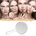 thumbnail image 2 of Espejo de aumento de maquillaje de cristal para mujer, espejos cosméticos redondos de repuesto para dormitorio con mango de doble cara portátil Pinceles de maquillaje y herramientas Transparente Soidarity BFH000395-00, 2 of 6