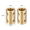 thumbnail image 3 of Shaft Coupling Robot Motor Wheel Rigid Coupler Connector Gold Tone, 8mm to 8mm 2, 3 of 3
