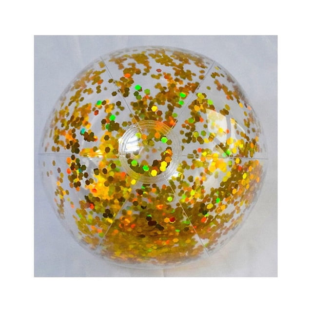 Pelota de playa inflable de PVC con lentejuelas, pelota luminosa para deportes acuáticos, juguetes para niños, pelota de agua de 6 colores