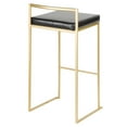 thumbnail image 6 of Fuji Stacker Fixed Height Barstool Set of 3 Gold, Bar Chairs Set of 3, Gold Bar Stools, Bar Stools Set of 3 Tall (Black Faux Leather), 6 of 6
