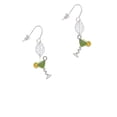 thumbnail image 2 of Delight Jewelry Silvertone Tropical Drink - Lime Green Silvertone Leaf French Earrings, 2 of 5