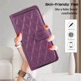 thumbnail image 4 of Allytechgroup for iPhone 12 Pro Max Wallet Case, Premium PU Leather Magnetic Buckle Zipper Pocket Card Slots Flip Stand Protective Cover with Hand Strap & Shoulder Strap - Darkpurple, 4 of 12
