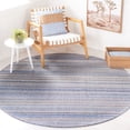 thumbnail image 2 of SAFAVIEH Kilim Xaviera Striped Polyester Area Rug, Blue/Yellow, 6' x 6' Round, 2 of 8