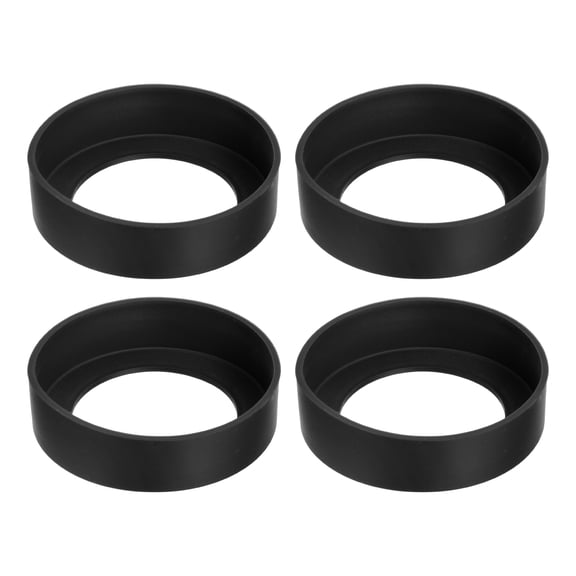 Uxcell 4pcs Protective Silicone Bottle Boot/Sleeve, Non slip Bottom Cover Cap for Water Bottle Black 70mm