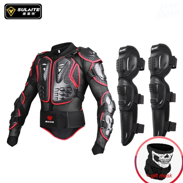 SULAITE-Chaqueta de Motocross para hombre, rodilleras de protección completa para el cuerpo, equipo de protección para el pecho y la columna vertebral