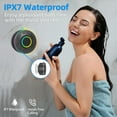 thumbnail image 3 of Altavoz de ducha Bluetooth, altavoces impermeables IP7 Bluetooth inalámbricos con ventosa, altavoz portátil con sonido envolvente HD 360, altavoz inalámbrico con luz LED, emparejamiento estéreo dual,, 3 of 4