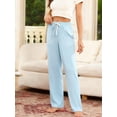 thumbnail image 2 of HEARTNICE Womens Cotton Pajama Pants, Buttery Soft Lounge PJ Bottoms with Pockets Sleepwear,(Light Blue,S), 2 of 5