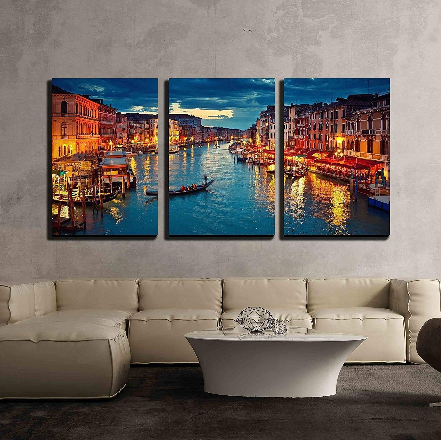 Grand Canal Venice Night Canvas Decor Wall Art Prints Photo Colorful Print 