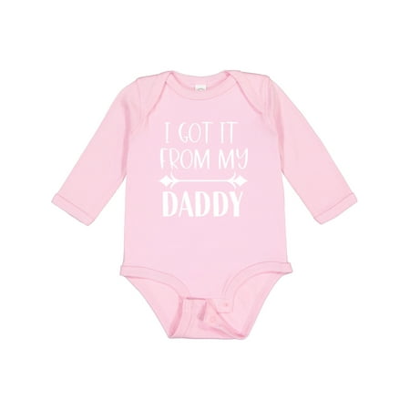 

Inktastic I Got It from My Daddy Gift Baby Boy or Baby Girl Long Sleeve Bodysuit