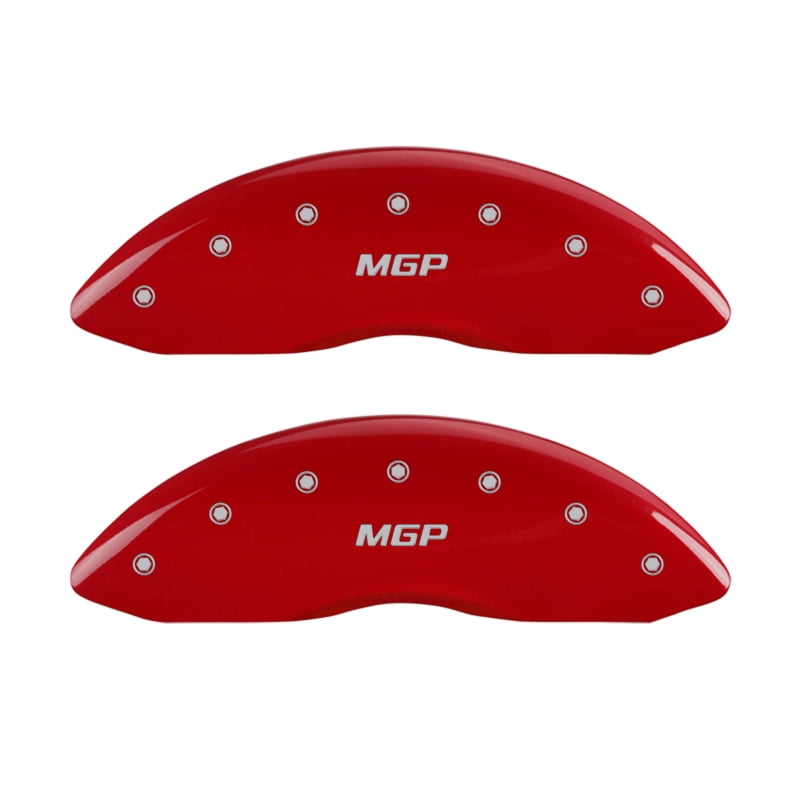 MGP Caliper Covers 32006SMOPRD Red Powder Coat Finish Front and Rear Caliper Cover Set of 4 MOPAR Silver Characters, Engraved