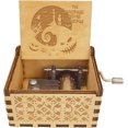 thumbnail image 1 of Caja de música de Halloween, caja de música de madera grabada con manivela, regalo vintage de Halloween con palabras de Pesadilla antes de Navidad, cara que ladra y patrón de murciélagos, 1 of 6