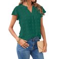 thumbnail image 4 of Hibeli Blouses for Women Dressy V Neck Ruffle Sleeve Summer Tops Casual Flowy Shirts, 4 of 7