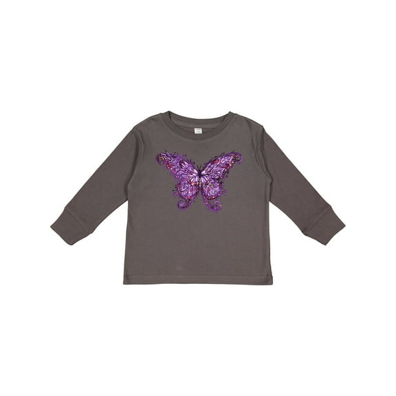 Inktastic Purple Ink Butterfly Boys or Girls Long Sleeve Toddler T-Shirt