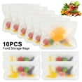 thumbnail image 1 of 10pcs PEVA Reusable Vegetable Bags Suitable for Food Storage Organization (220 * 120mm (4pc)  220 * 180mm (6pc), 1 of 7