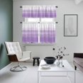 thumbnail image 5 of Purple White Gradient Kitchen Curtains Valances and Tiers Set of 3 Abstract Ombre Texture Modern Art Tier Curtains and Valance with Rod Pocket for Small Windows, 27.5"x36", 5 of 9
