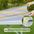 thumbnail image 6 of Colorful Checkerboard Pattern Square Fitted Tablecloth with Elastic Edge,Square Table Cover,Washable Elastic Table Cover for Home Kitchen Party Decor 36"x36", 6 of 6