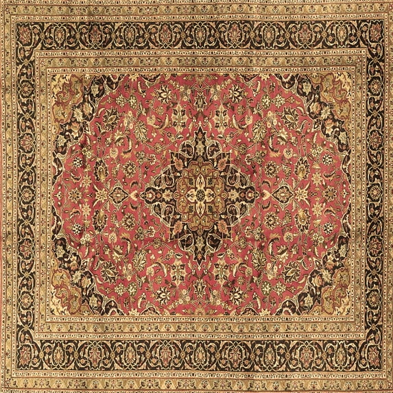Ahgly Company Indoor Square Persian Brown Traditional Area Rugs, 8' Square