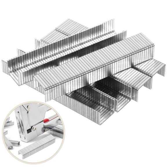 PBPBOX 1000pcs Carbon Steel Pneumatic Staples for Woodworking Sturdy Durable Easy to Use Silver Color