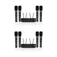 thumbnail image 1 of Pyle Wireless Microphone System Set w/ Bluetooth Receiver Base & 4 Mics (2 Pack), 1 of 8