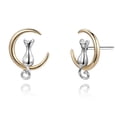thumbnail image 1 of Aretes Mujer Cobre - Joyería Para Mujer - Aretes de Gato Con Baño de Rodio y Oro 18K - Aretes de mujer - Incluye Caja para Regalo GOLD SHIELD Joyeria plata 925 / Aretes gato plata 925 o cobre / Pequeños y delicados, 1 of 5