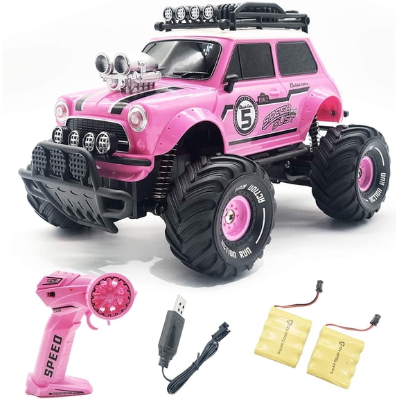 10Leccion Remote Control Car for Girls, Pink RC Cars Toys for Daughters with Two Rechargeable Batteries