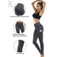 thumbnail image 4 of GustaveDesign High Waist Out Pocket Yoga Pants Tummy Control Leggings Power Stretch Athletic Pants Workout Running Sport Trousers "Gray, S", 4 of 10