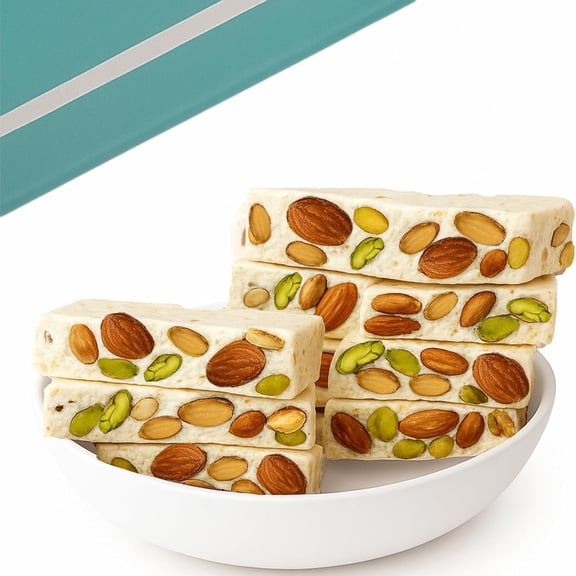 Andy Anand Chocolatier Nougat Candy with Nuts – Gluten Free Soft Brittle Made with Wildflower Honey & Almonds, European Torrone with No Preservatives (7 oz)