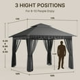 thumbnail image 5 of Patio Furniture Set - Includes 7 PCS Wicker Sectional sofa & 11x11 Pop Up Gazebo, 121 Square feet of Shade for Poolside, Garden, Party, Gray, 5 of 6