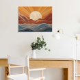 thumbnail image 5 of Fenyluxe Sunset Waves Sun Canvas Wall Decor for Bathroom Hang Ready Room Home Art Decor - Ideal Gift for Wedding, Christmas & More 16x12in, 5 of 6