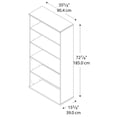 thumbnail image 3 of Bowery Hill 36W 5 Shelf Bookcase in Natural Cherry - Engineered Wood, 3 of 4