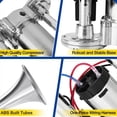 thumbnail image 3 of Train Air Horn for Truck Car, Super Loud Train Electric Horn Kit with Air Compressor, 12V/24V Dual Trumpet Air Horn for Truck, Car, SUV, Boat, Waterproof & Easy Install, 3 of 7