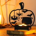 thumbnail image 2 of Floleo Halloween Shadow Candle Holders,Funny Pumpkin Shadow Candle Holder,Scary Pumpkin Shadow Tea Light Holders,Metal Candlestick Stand For Halloween Home Party Table Centerpieces Party Decor, 2 of 7