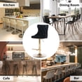 thumbnail image 7 of Swivel Bar Stools Set of 2, Adjustable Counter Height Barstools with Nailheads Trim, Button Tufted Back and Golden Footrest, Velvet Bar Chairs for Home Bar Kitchen Island, Black, 7 of 7