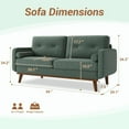 thumbnail image 2 of Mid Century Modern Loveseat with Deep Seat - Upholstered Couch for Living Room, Bedroom, Office, Green, 2 of 5