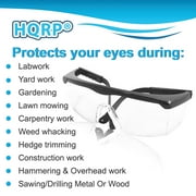 HQRP Clear Tint UV Protective Safety Goggles / Glasses for Yard work, Gardening, Lawn mowing, Weed whacking, Hedge trimming