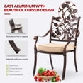 thumbnail image 3 of 7 Piece Strawberry Outdoor Dining Set Cast Aluminum  Patio Dining Set for 6 Includes 59”  Table and 6 Chairs with  Cushions and Umbrella Hole, 3 of 6